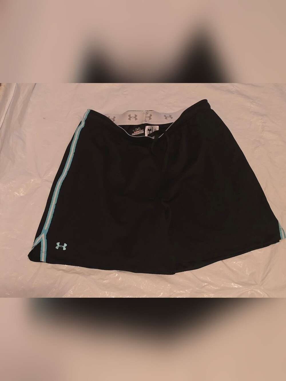 Under Armour Black Shorts with Light Blue Side Stripe